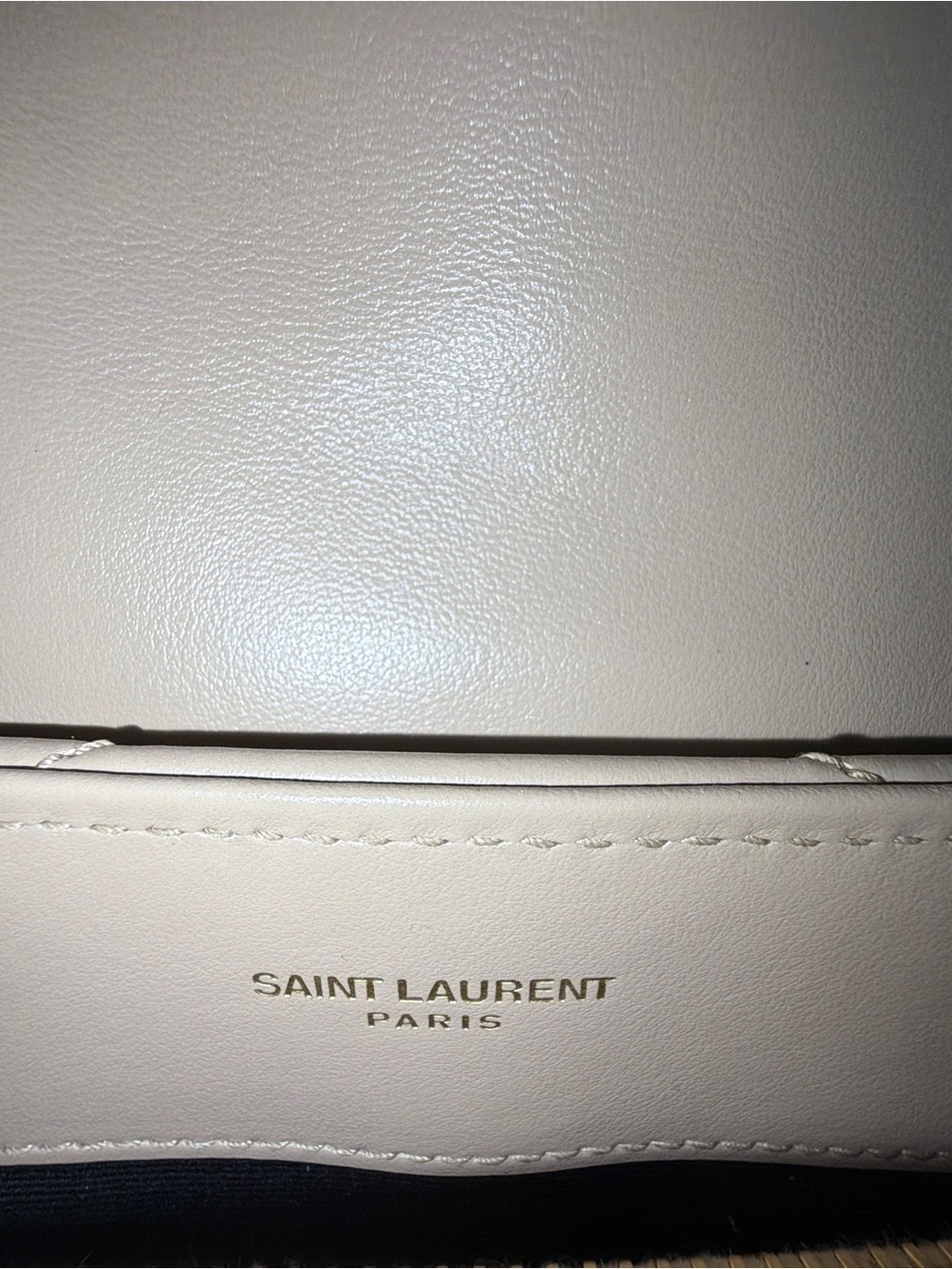 Yves Saint Laurent Cream Quilted Chevron Shoulder Bag with Gold YSL Hardware - Picture 5 of 11